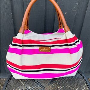 Kate Spade New York Stevie Oak Island Stripe Large Multi Tote GUC